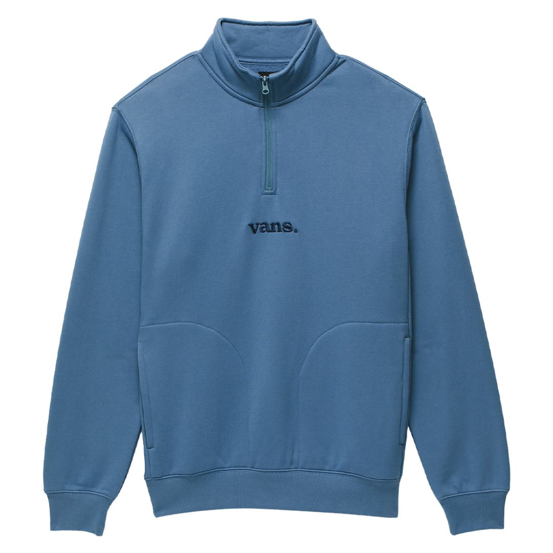 Vans Lowered Quarter Zip Pullover Sweatshirt - Copen Blue