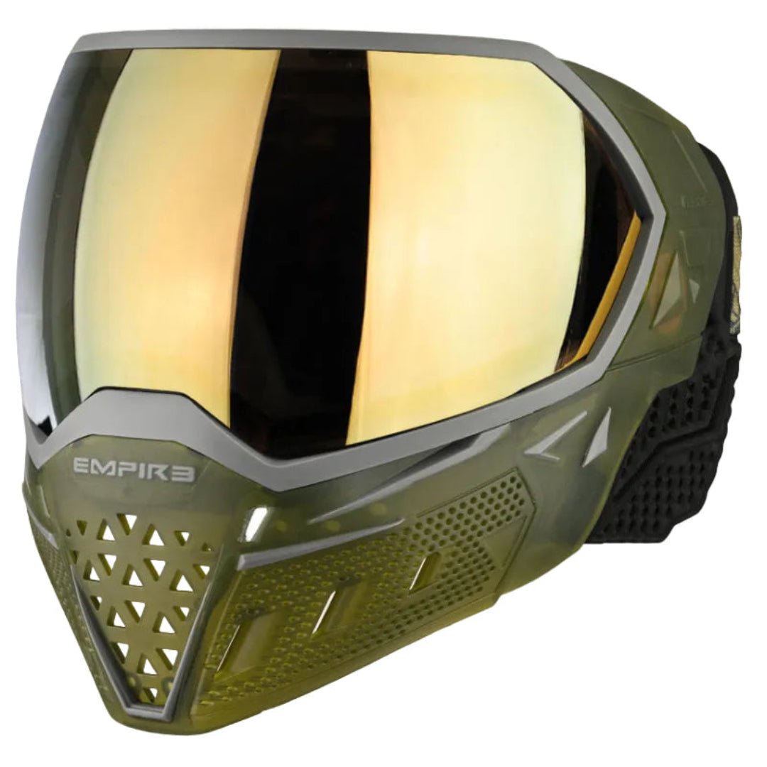 Empire EVS Paintball Mask Thermal Gold Mirror Lens - Crystal Olive Ice/Grey