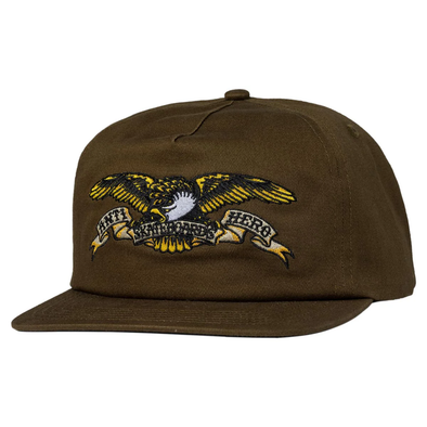 Antihero Eagle Mid-Profile Unstructured 5-Panel Snapback Hat (Brown)