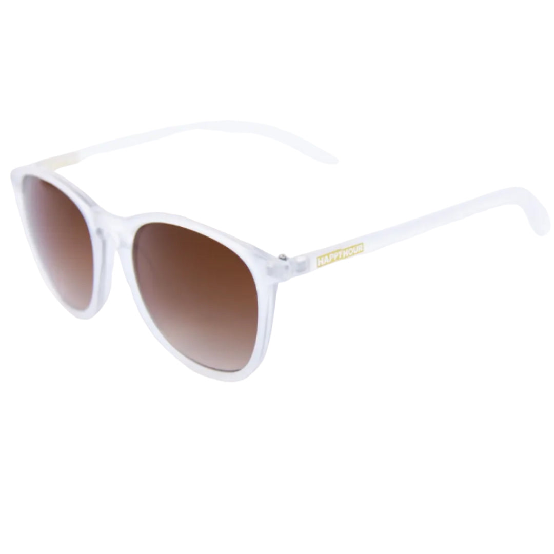 Happy Hour Flap Jack Frosted Clear Sunglasses