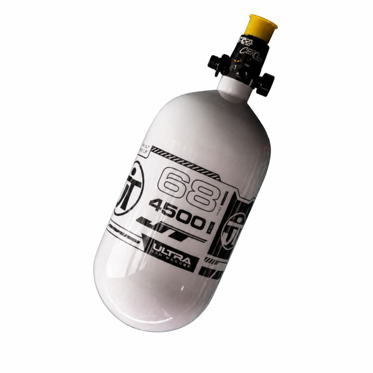JT Ultra Light Carbon Fiber Air Tank 68/4500 w/ FLO Pro Regulator - White