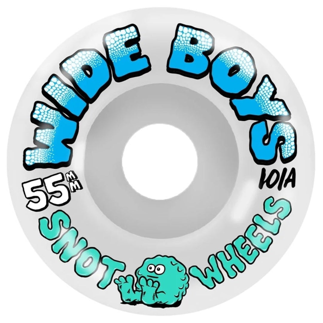 Snot Wide Boys 55mm 101a Skateboard wheels - Clear/Blue