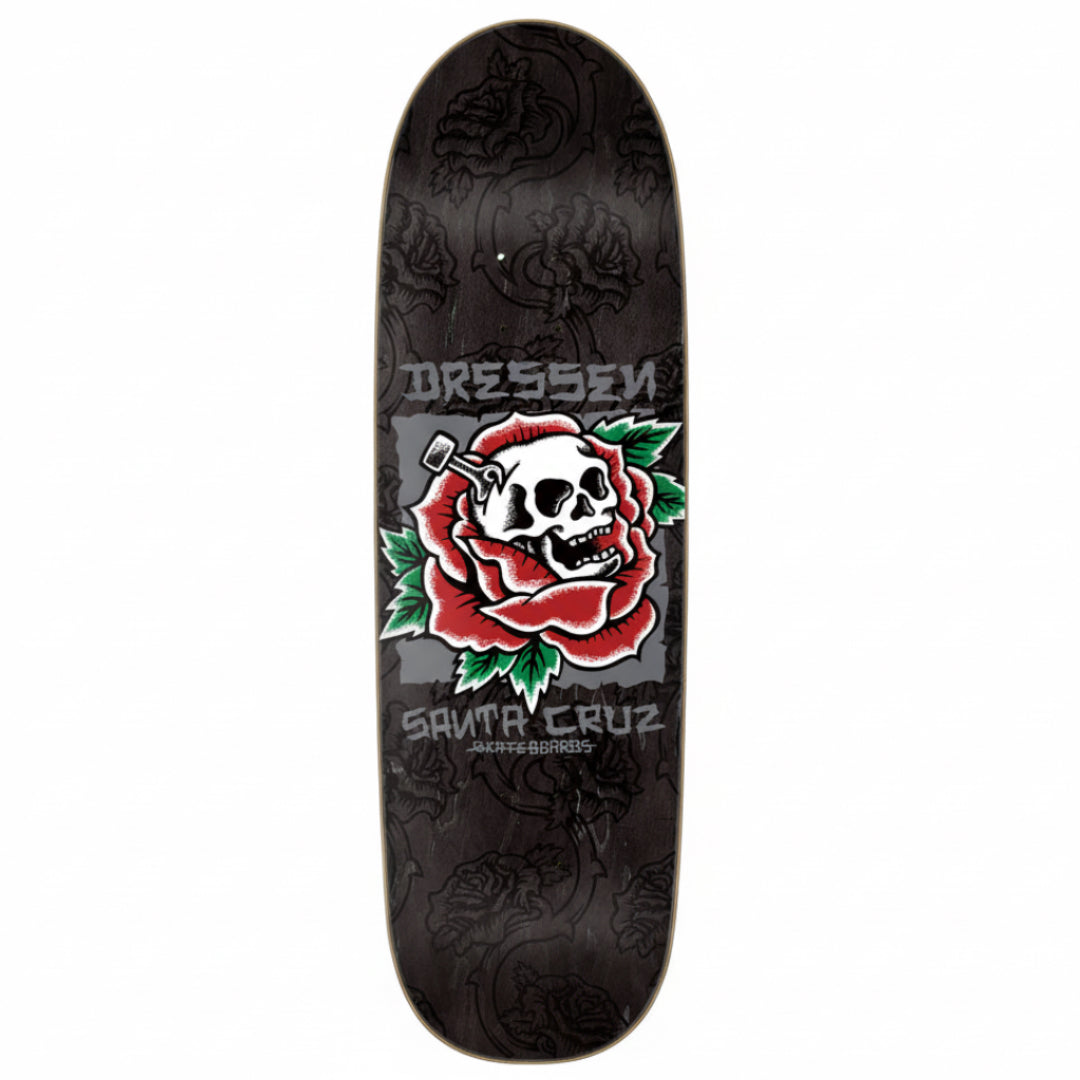 Santa Cruz Dressen Skull Rose Pro Shaped Deck 9.25