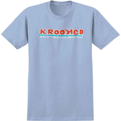 Krooked Skateboardin T-Shirt - Light Blue/Multi