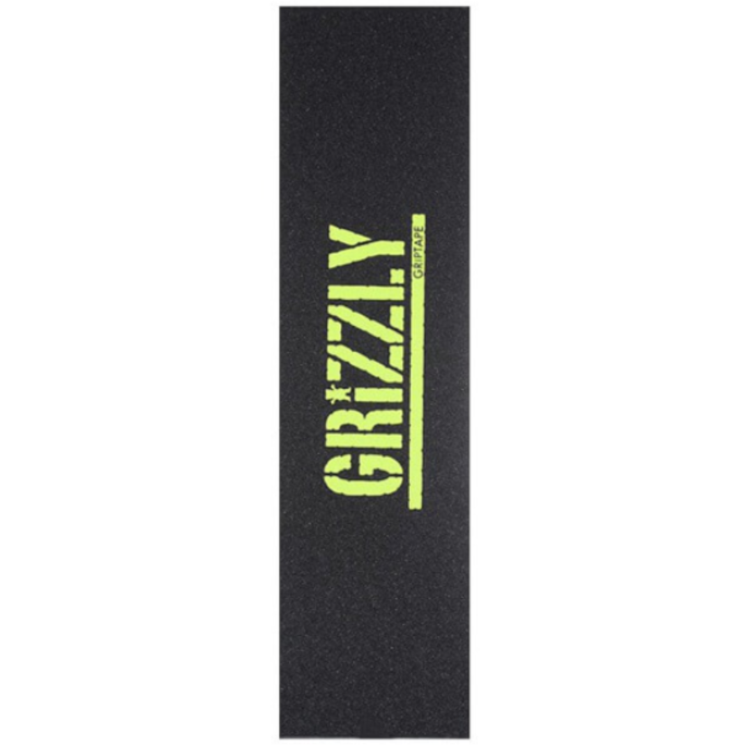 Grizzly Stamp Print Grip Tape 9" - Lime Green