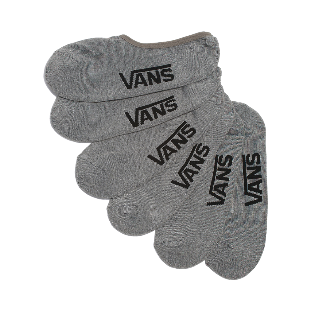 Vans Classic Super No Show 3 Pack Socks - Grey