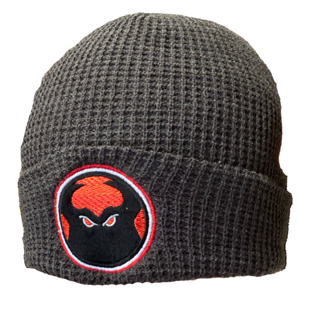 Warped Devil Head Logo Beanie - Heather Grey