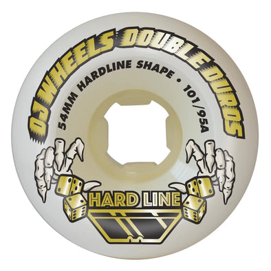 54mm Double Duro White Hardline 101a/95a OJ Skateboard Wheels