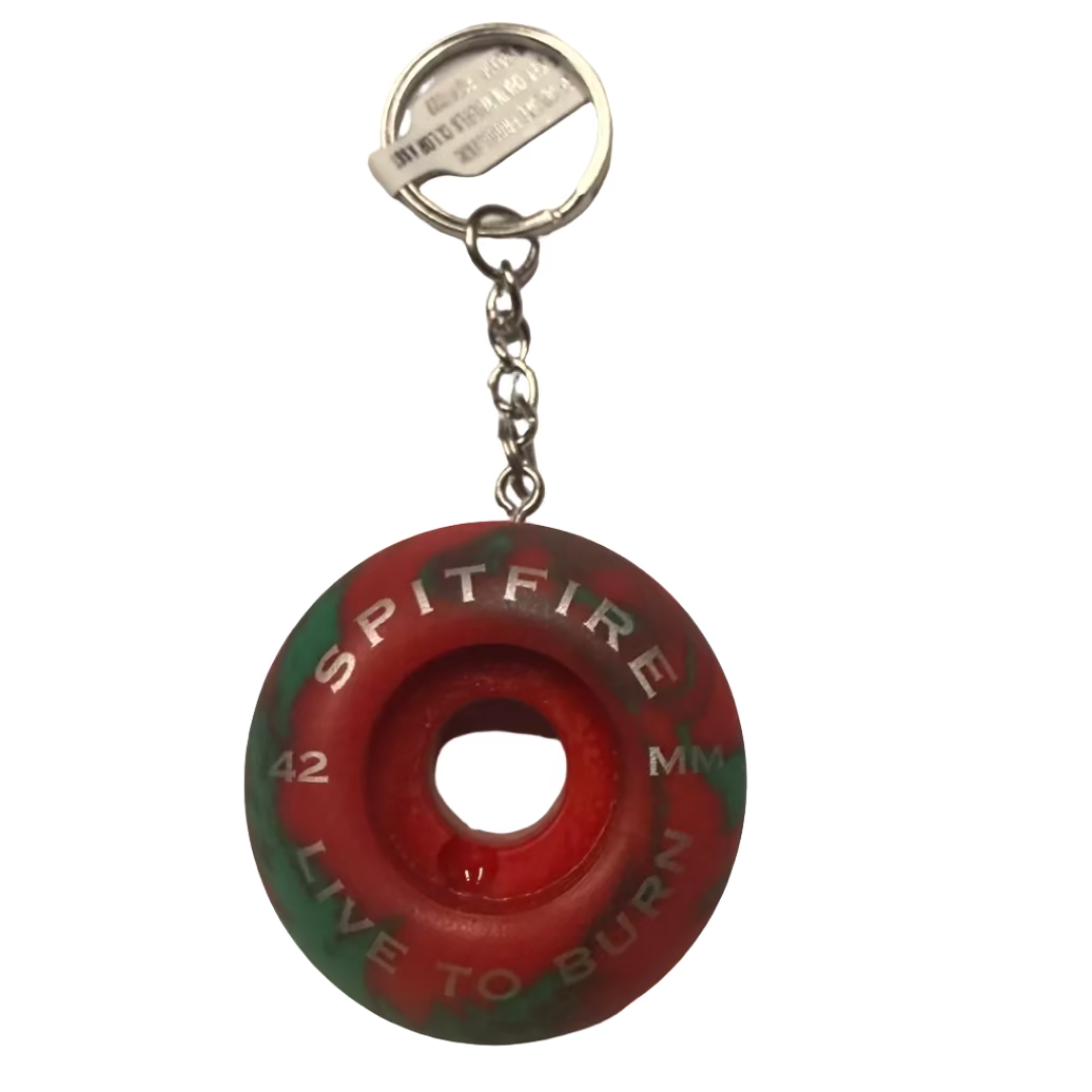 Spitfire OG Classic Wheel Keychain - Red/Green Swirl