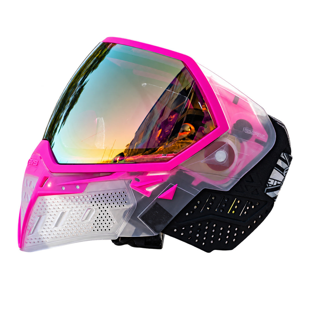 Empire EVS Crystal Clear Paintball Mask - Pink with Gold Mirror Lens