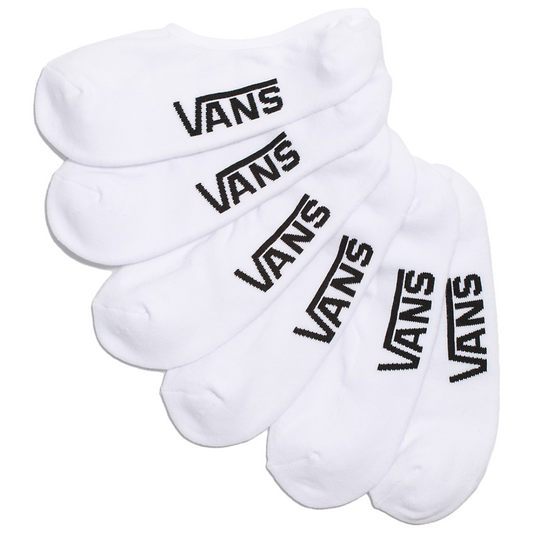 Vans Classic No Show 3 Pack Socks - White