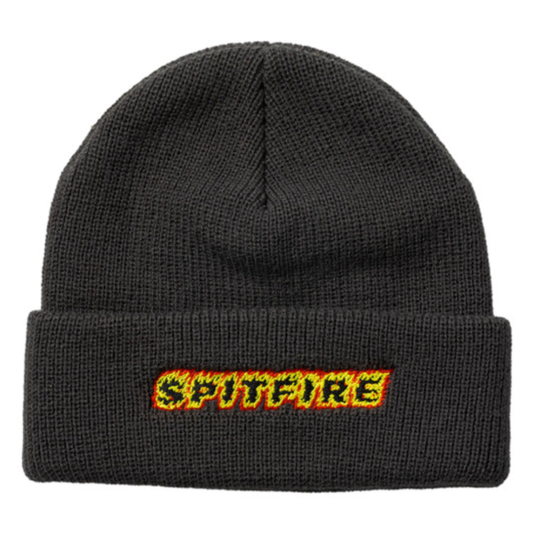 Spitfire Flame Script Cuff Beanie - Charcoal