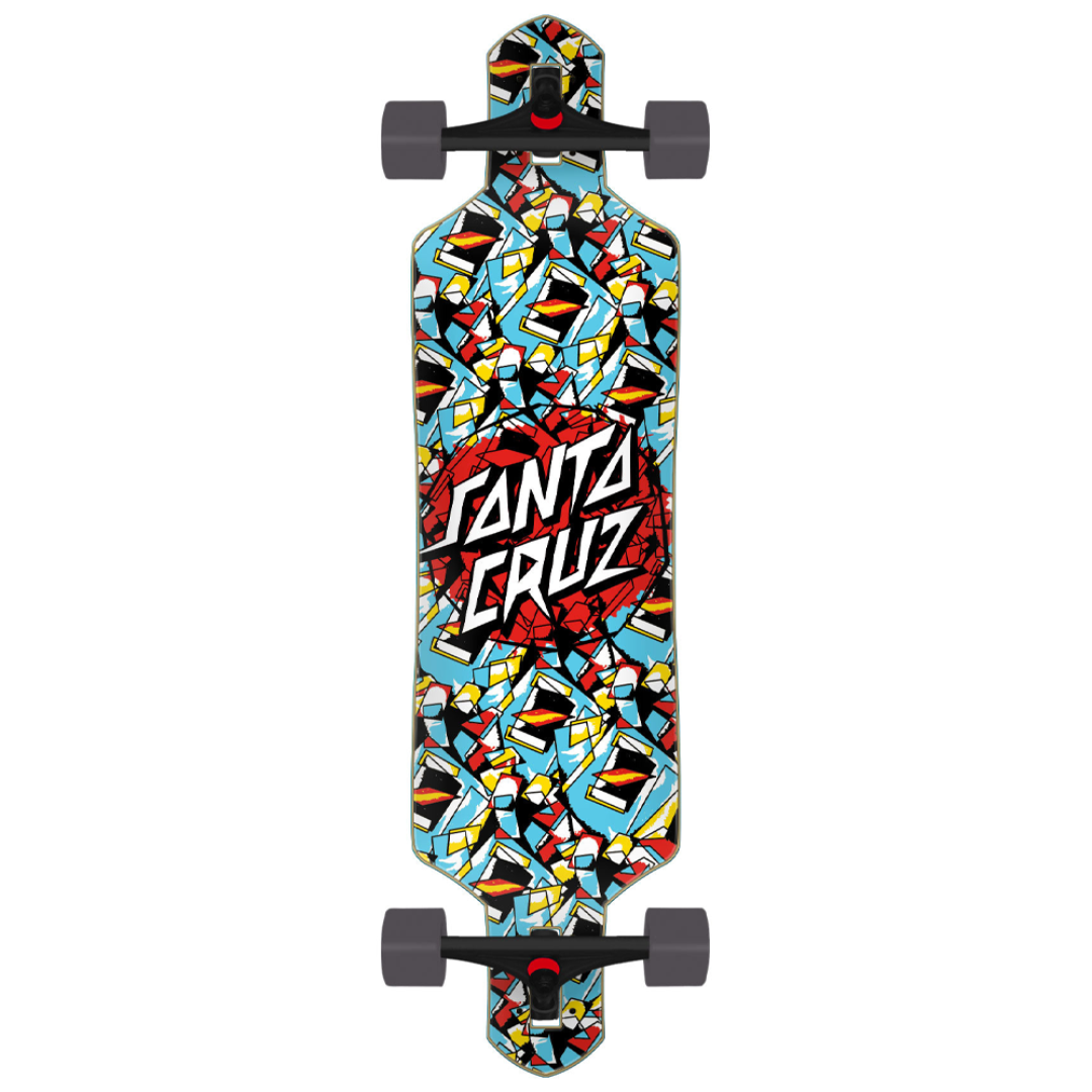 Santa Cruz Screaming Scratched Hand Dot Drop Thru Longboard 9.0