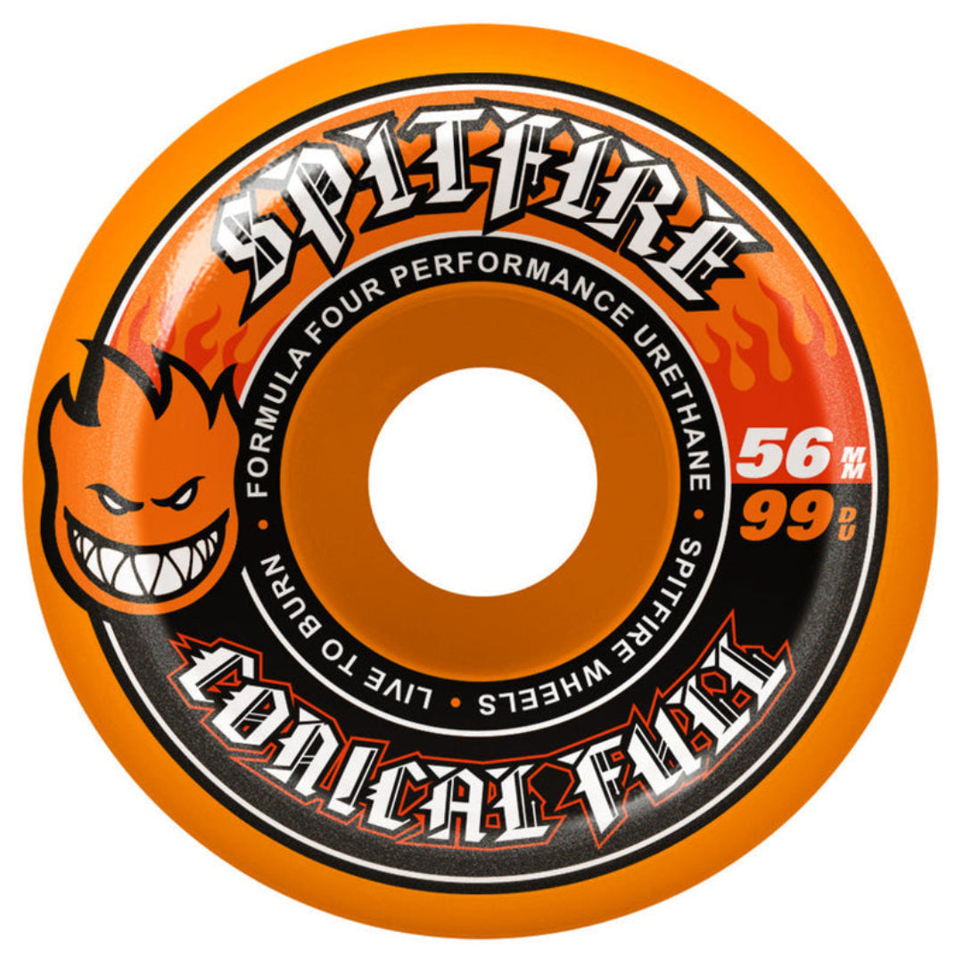 Spitfire Formula Four Conical Full 56mm 99D Wheels - Orange