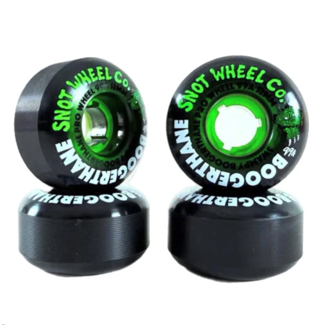 Snot Swampy Gator Boogerthane 52mm 99A Wheels - Black/Clear Green