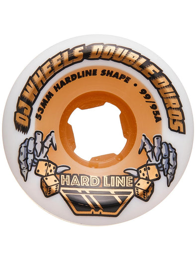 54mm Double Duro White Gum Hardline 99a/95a OJ Skateboard Wheels