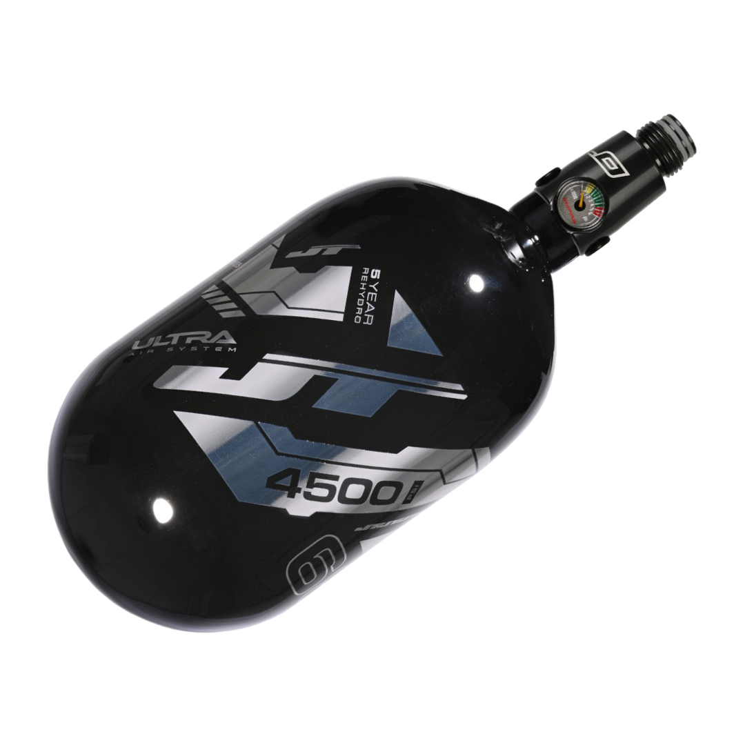JT Ultra Light Carbon Fiber Air Tank 68/4500 w/ FLO Pro Regulator - Black/Chrome Mirror