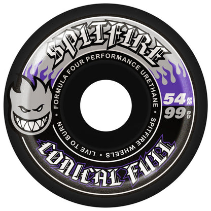 Spitfire Formula Four Conical Full 54mm 99D Wheels - Black