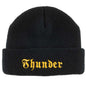 Thunder Evil Embroidery Cuff Beanie