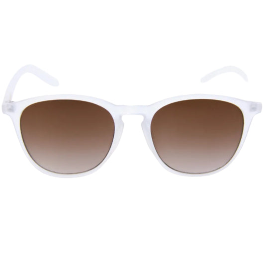 Happy Hour Flap Jack Frosted Clear Sunglasses