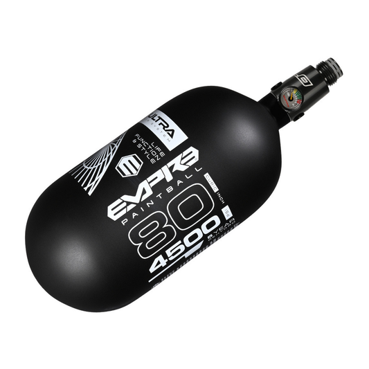 Empire Ultra Light Carbon Fiber Air Tank 80/4500 w/ FLO Pro Regulator - Black/White