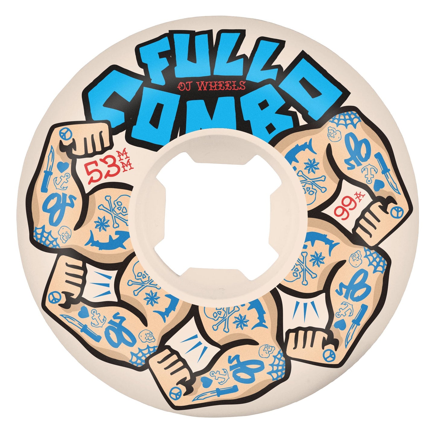 OJ Team Elite Full Combo White 53mm 99a Wheels