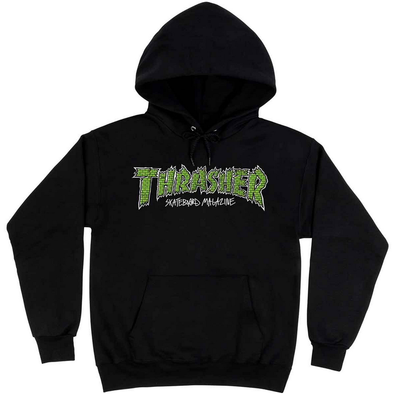 Thrasher Brick Black Hoodie (Black/Green)