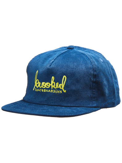 Krooked Skript Snapback Hat (Blue/Yellow)