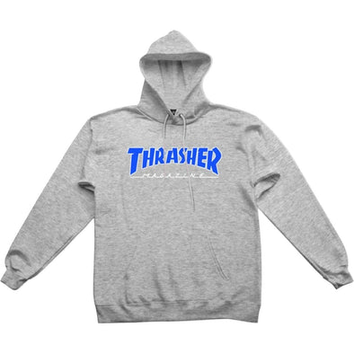 Thrasher Outlined Logo Hoodie (Gray/Blue)