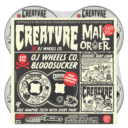 Creature Mail Order Bloodsuckers 54mm 97A Wheels - Black