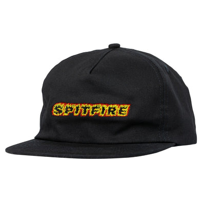 Spitfire Flames Script Strapback Hat (Black)