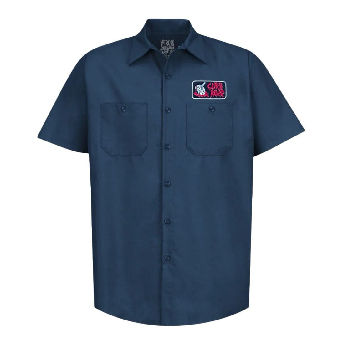 Heroin Skateboards Curb Killer Work Shirt - Navy
