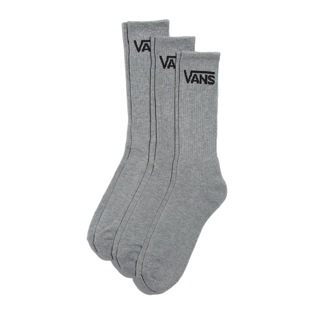 Vans Classic Crew 3 Pack Socks - Heather Grey