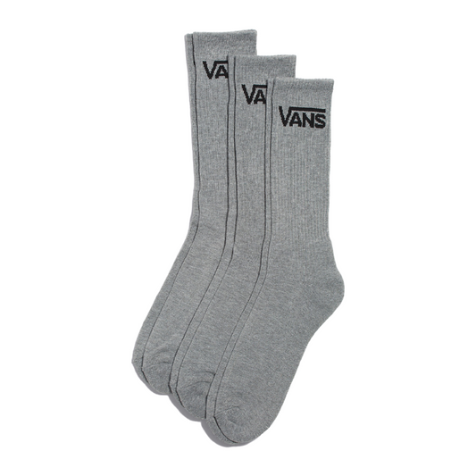 Vans Classic Crew 3 Pack Socks - Heather Grey