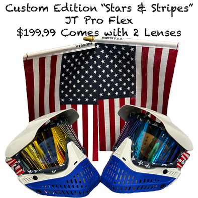 JT Proflex Stars & Stripes Custom Edition Paintball Mask Thermal Lens