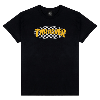 Thrasher Mag Checkered Oval T-Shirt (Black)