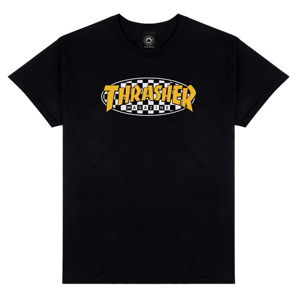 Thrasher Mag Checkered Oval T-Shirt (Black)