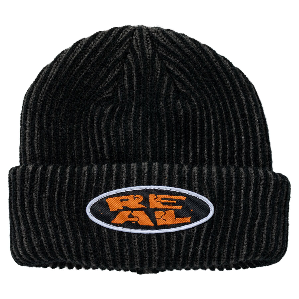 Real Crushed Cuff Beanie - Black/Charcoal