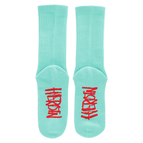 Heroin Curb Killer Skateboard Socks (Teal)