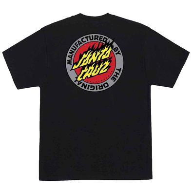 Santa Cruz Flamed MFG Dot Oversized Heavyweight T-Shirt (Black)
