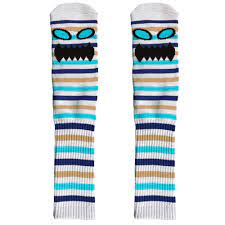 Toy Machine Monster Face Mini Stripe Socks (Blue)