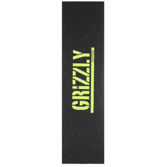 Grizzly Stamp Print Grip Tape 9" - Lime Green