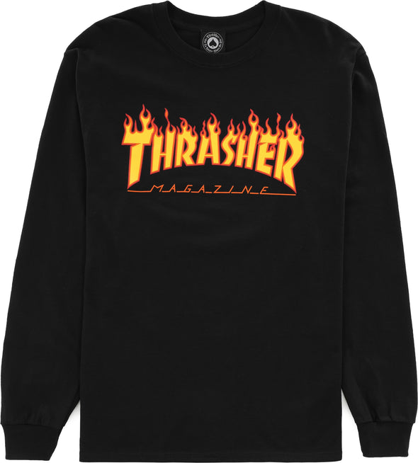 Thrasher Flame L/S T-Shirt (Black)