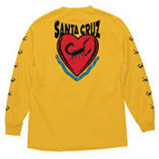 Santa Cruz Sacred Heart Long Sleeve T-Shirt - Gold