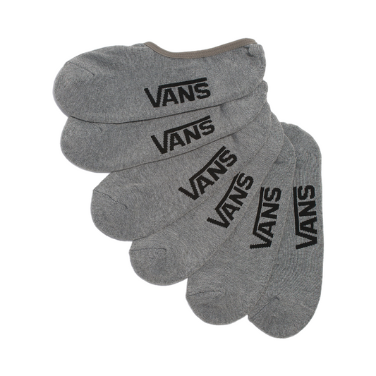 Vans Classic Super No Show 3 Pack Socks - Grey