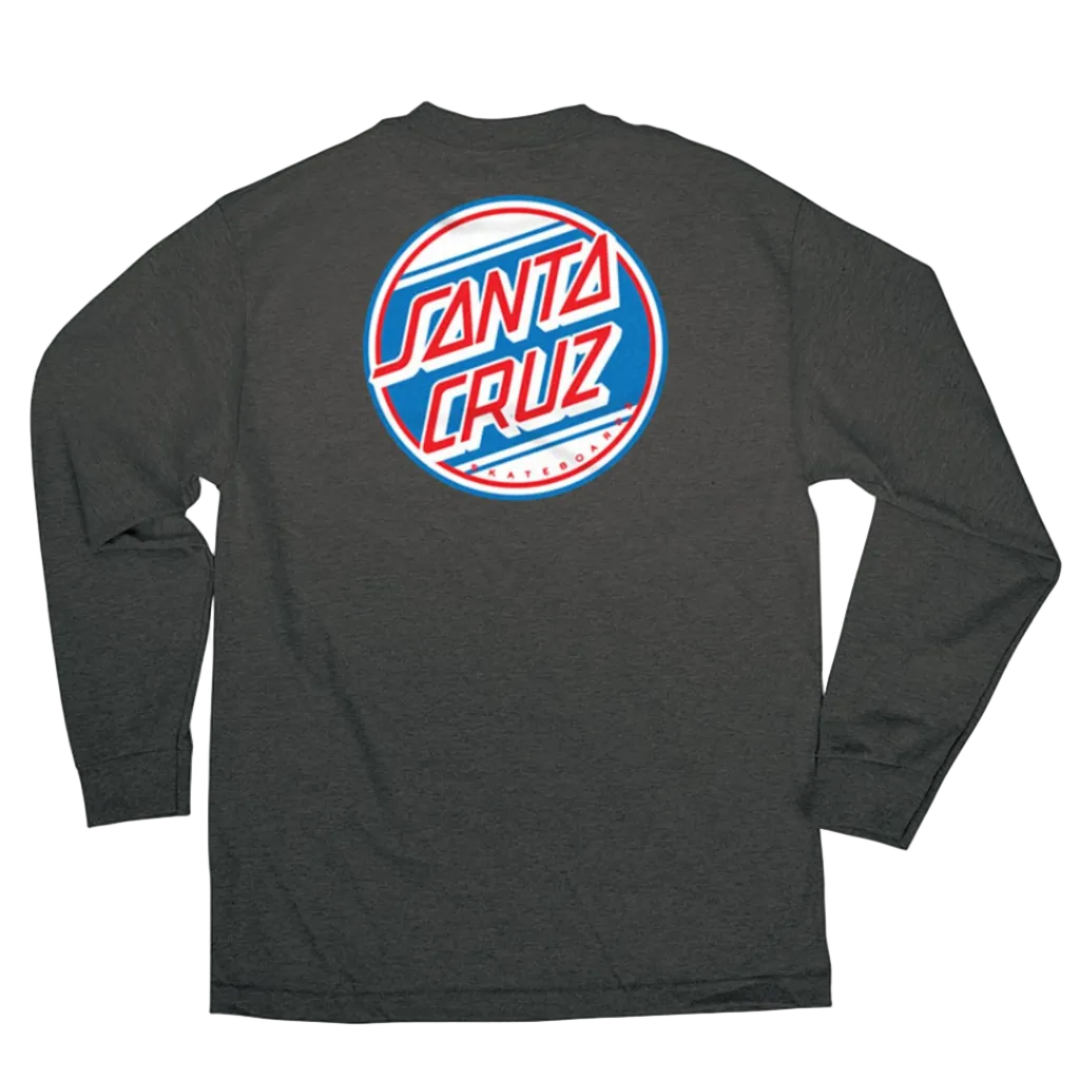 Santa Cruz Street Dot Long Sleeve T-Shirt - Charcoal Heather