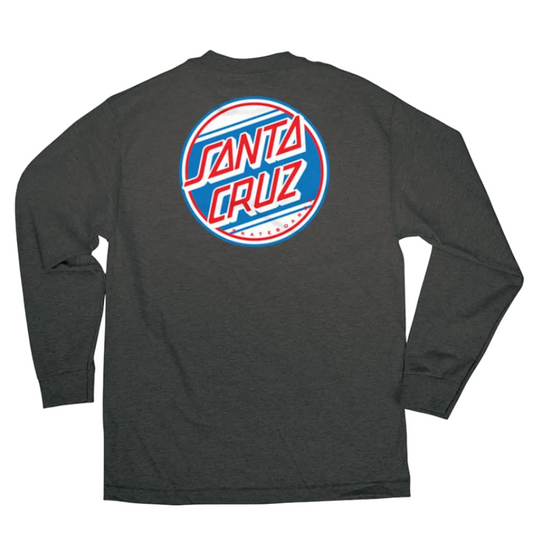 Santa Cruz Street Dot Long Sleeve T-Shirt - Charcoal Heather