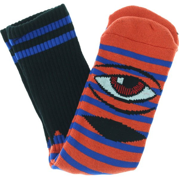 Toy Machine Sect Eye Stripe Socks (Orange & Blue)