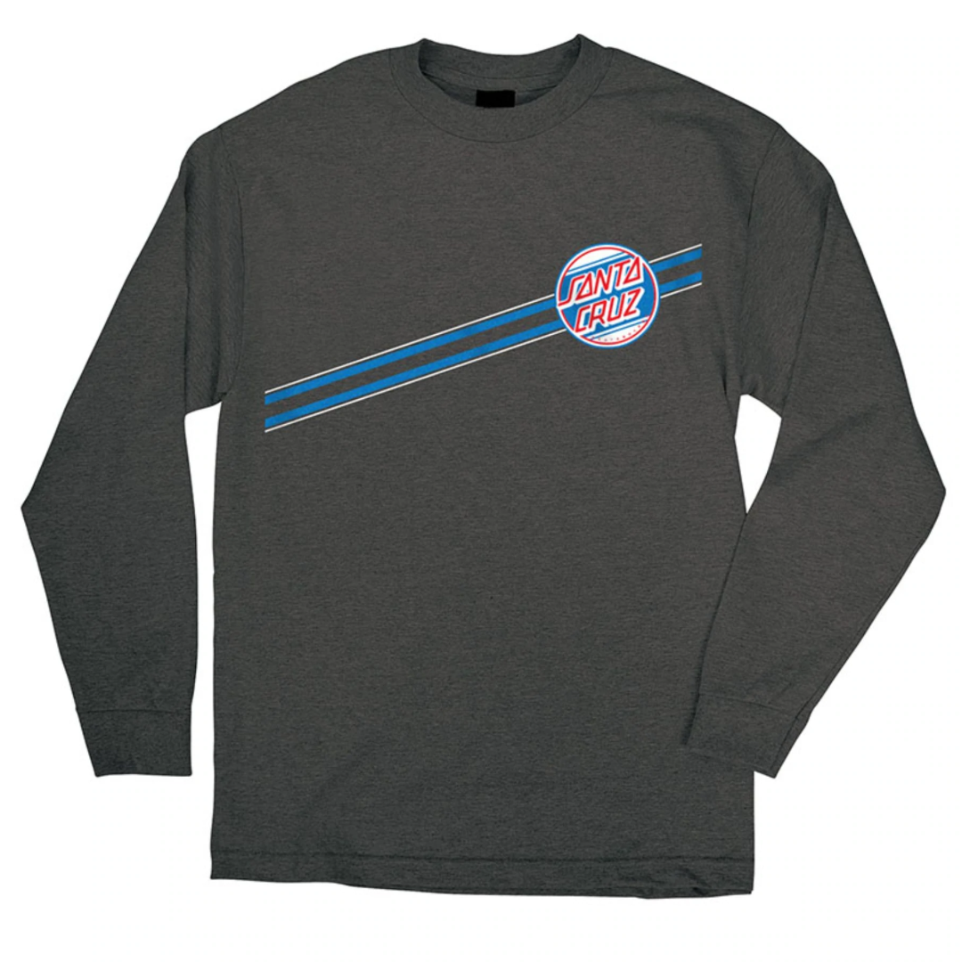 Santa Cruz Street Dot Long Sleeve T-Shirt - Charcoal Heather