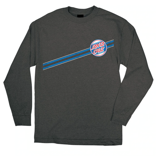 Santa Cruz Street Dot Long Sleeve T-Shirt - Charcoal Heather